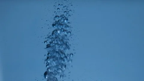 Slow motion. Abstract motion of air bubbles underwater. Swirling air bubbles jet Stock Footage 119913807