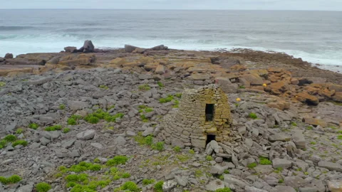 Slow Motion Aerial of Constabulary Outpost at Crab Island. Doolin Stock Footage 312849042