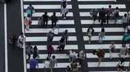 Slow Motion Aerial View, Crowd Of People Walking In Tokyo Station Marunouchi-Dan Stock Footage