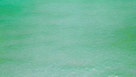 Slow Motion Aerial View of Emerald Ocean Water Texture Stock Footage 340120065
