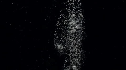 Slow motion air bubbles floating under transparent water in aquarium Stock Footage 160389684