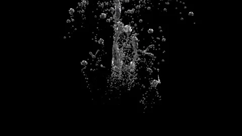 Slow motion air bubbles in water rising up to the surface Stock Footage 268750038