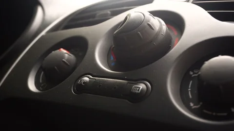 Slow motion air conditioning system setting in car Stock Footage 117433155