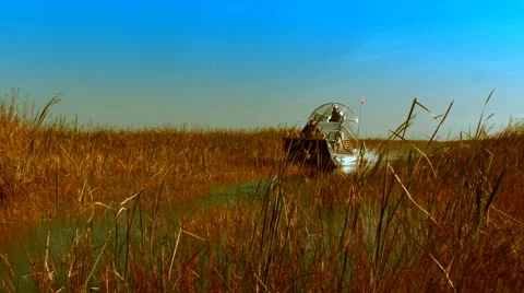 Slow motion airboat Stock Footage 59733750