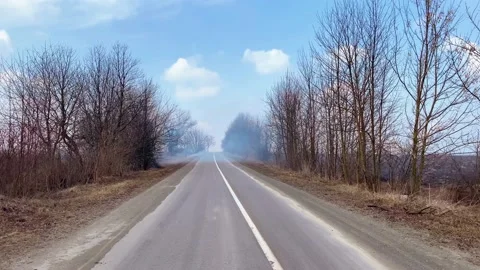 Slow motion along countryside road Stock Footage 151485196
