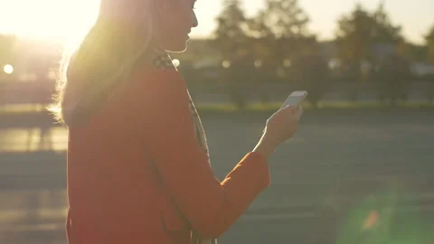 Slow motion of ambitious smart woman going on the street with city traffic Stock Footage 133243353