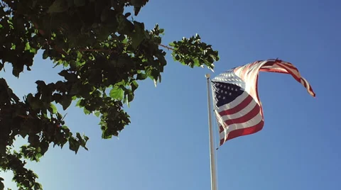 Slow Motion American Flag Видео 38776458