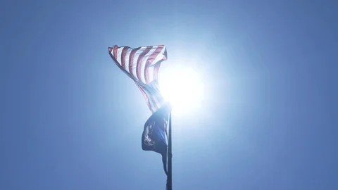 Slow Motion American Flag Stock Footage 105182532