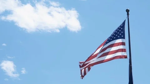 Slow Motion American Flag Stock Footage 105182623