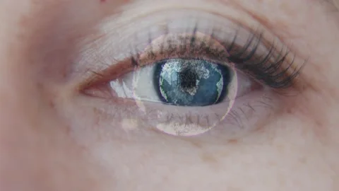 Slow Motion and Computer Graphics. A digital globe is rotating with numbers that Stock Footage 233028819