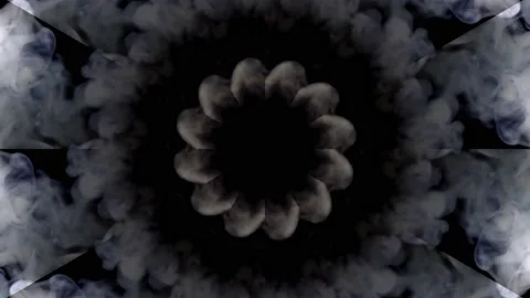 Slow Motion and Computer Graphics. Funny kaleidoscope background from moving whi Stock Footage 233029192