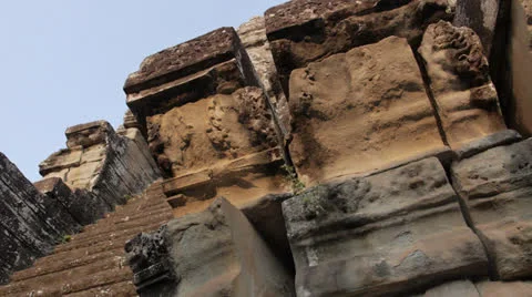 Slow Motion Angkor Wat Steadicam move Stock Footage 23601680