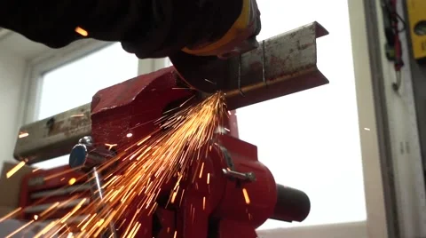 Slow Motion Angle Grinder  Stock Footage 64530340