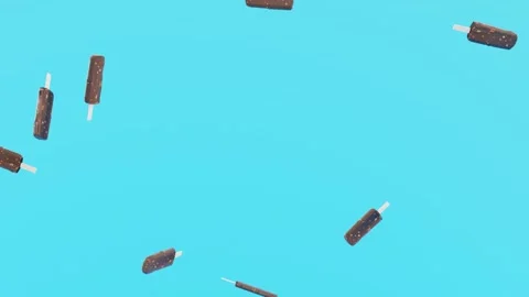 Slow motion animated video of delicious chocolate ice cream raining on a can Видео 237316657