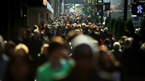 Slow Motion anonymous crowd Stock Footage