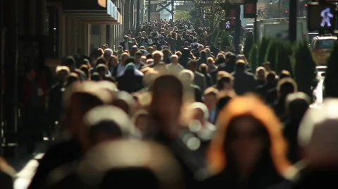 Slow Motion anonymous crowd Stock Footage