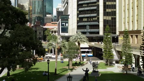 Slow motion Anzac Square In Brisbane 4K Stock-Footage 154734609
