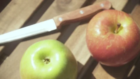 Slow motion the apple juice is poured into the glass Stock Footage 88996285