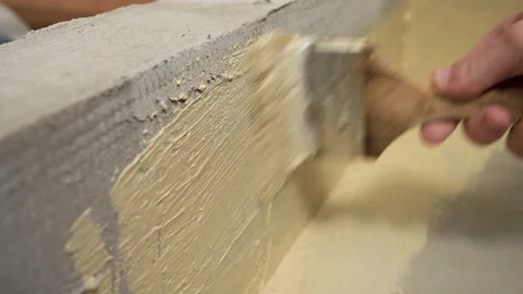 Slow-motion application of glue Stock Footage 130578924