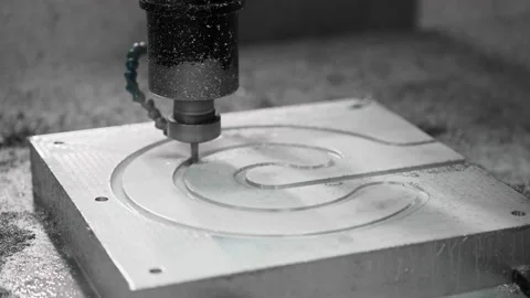 Slow motion automated cnc turning milling machine with cooling system Stock Footage 167921142