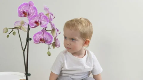 Slow motion. baby boy with blue eyes 库存影片 101337077