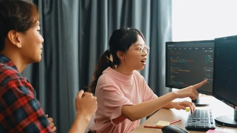 Slow motion back end software developer engineer writing code. Burgeoning Stock Footage 264978098