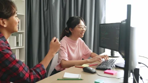 Slow motion back end software developer engineer writing code. Burgeoning Stock Footage 270357839