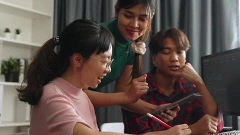 Slow motion back end software developer engineer writing code. Burgeoning Stock Footage 271473925