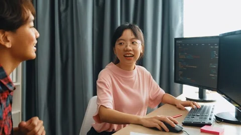 Slow motion back end software developer engineer writing code. Burgeoning Stock Footage 272989306