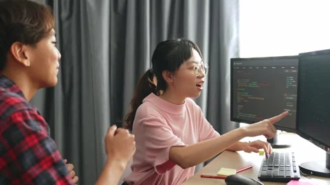 Slow motion back end software developer engineer writing code. Burgeoning Stock Footage 275876193