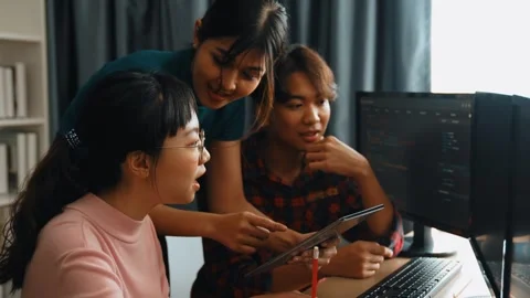 Slow motion back end software developer engineer writing code. Burgeoning Stock Footage 277027485