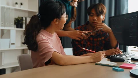 Slow motion back end software developer engineer writing code. Burgeoning Stock Footage 277093616