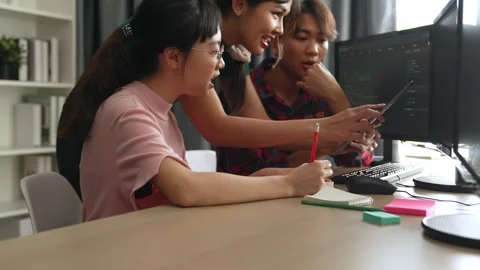 Slow motion back end software developer engineer writing code. Burgeoning Stock Footage 278620358