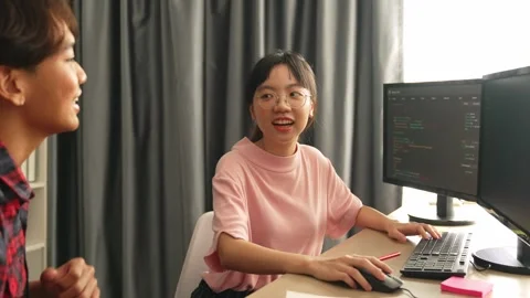 Slow motion back end software developer engineer writing code. Burgeoning Stock Footage 281113268