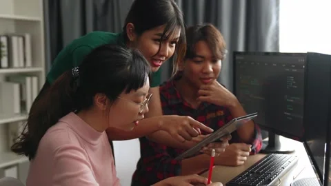 Slow motion back end software developer engineer writing code. Burgeoning Stock Footage 283930672