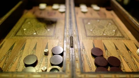 A slow motion Backgammon Stock Footage 157390734