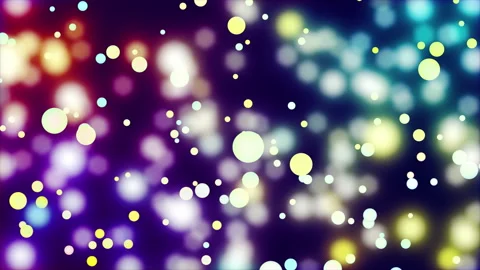 Slow motion background abstraction, in focus and blurred colorful balls flying Video stock 310964312