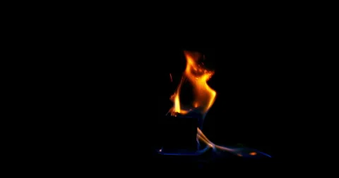 Slow motion background video of burning fire flame with red and blue fire. Stock Footage 247544974