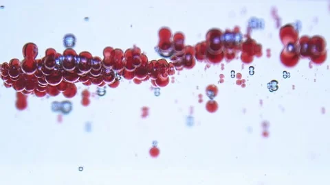 Slow motion balls of red and blue mirror image Stock Footage 132177220