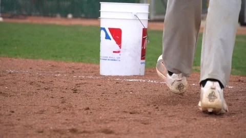 Slow Motion Baseball Cleats from Ground Video stock 77369447