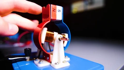 [SLOW MOTION} Basic electric motor starting and running Stock Footage 105227864