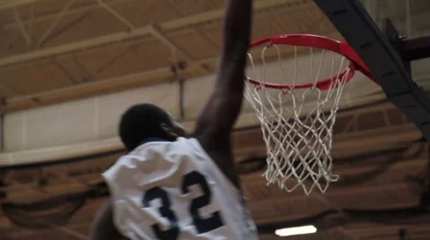 Slow Motion Basketball Dunk Stock Footage