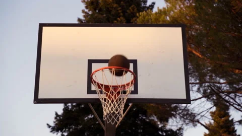 Slow motion basketball scoring point Stock Footage 170311563
