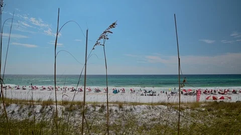 Slow motion beach and waves in Destin, Florida Video stock 125533634