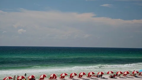 Slow motion beach and waves in Destin, Florida Video stock 125533651