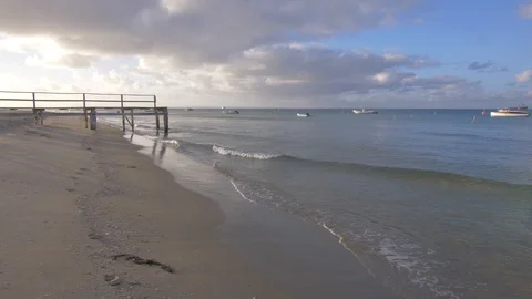 Slow motion of beach landscape Stock Footage 87306204