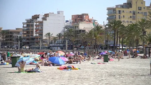 Slow motion beach resort Stock Footage 128349804