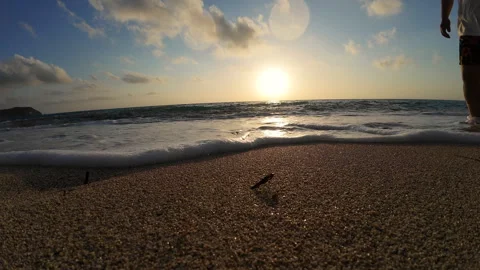Slow motion beach walk. Stock Footage 279083459