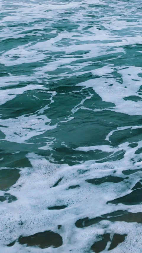 Slow Motion Beach Waves – Vertical 9:16 Stock Video for Social Media Stock Footage 314695113