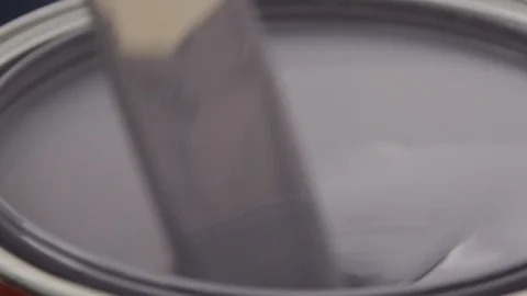 SLOW-MOTION Beautiful mixing of grey in a paint bucket Video stock 89874657